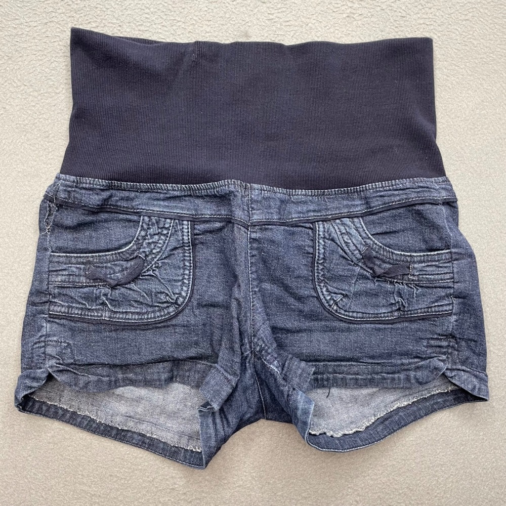 Jolt Women Denim Shorts Cotton Spandex Size 7 Y2K Knit Waist T565R0BU